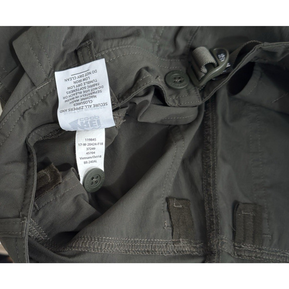 REI Co-op Women 6P 30"x28" Sahara Convertible Pants Outdoor Hiking Camping Olive - Picture 11 of 11